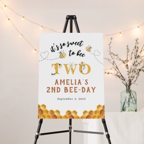 Modern Cute Its so sweet to bee second birthday Foam Board