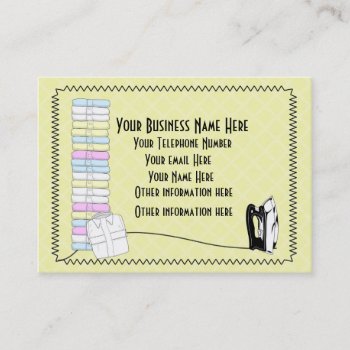 Modern Cute Laundry Ironing Services  Business Car Business Card by Flissitations at Zazzle