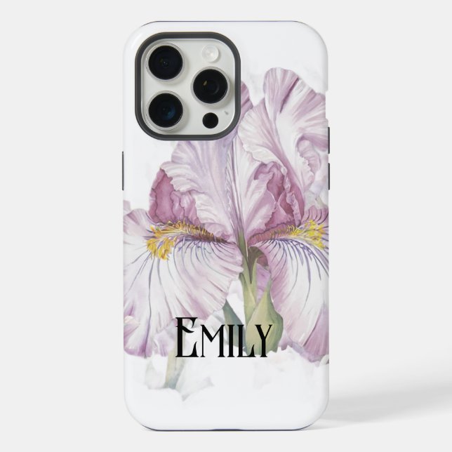 Modern cute lavender spring flowers iphone case (Back)