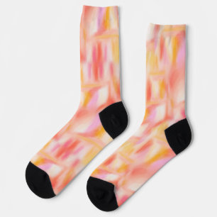 Modern Cute Light Pink Yellow Tie Dye Pattern Socks