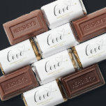 Modern Cute Love Gold Heart Wedding Hershey's Miniatures<br><div class="desc">Cute Wedding Favor Hershey's Miniatures featuring the word, "love" in black calligraphy with a faux gold heart swash at the end, over a white background. The simple and minimal layout and lots of open space give this design a modern feel and the calligraphy lettering and hearts give it a romantic...</div>