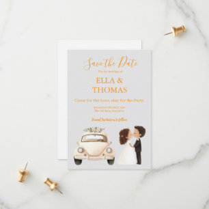 Modern Cute Marigold Text  Save The Date