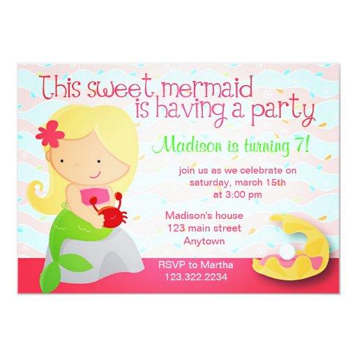 Modern Day Little Mermaid Invitations 5
