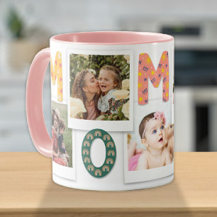Modern Cute Mom Mommy Kids Baby Photo Collage  Mug