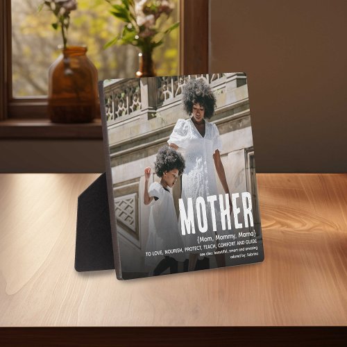 Modern Cute MOTHER Definition  Photo Plaque