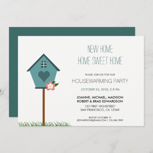 Modern cute New Home Housewarming party Invitation