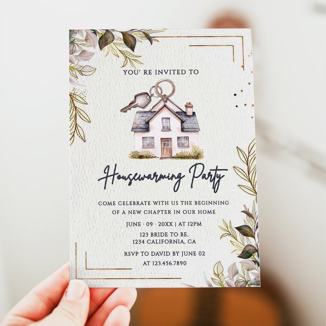 Modern Cute New Home Housewarming Party Invitation (Creator Uploaded)