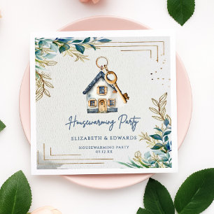 Modern Cute New Home Housewarming Party Napkins