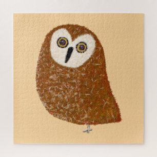 Modern cute northern saw-whet owl jigsaw puzzle