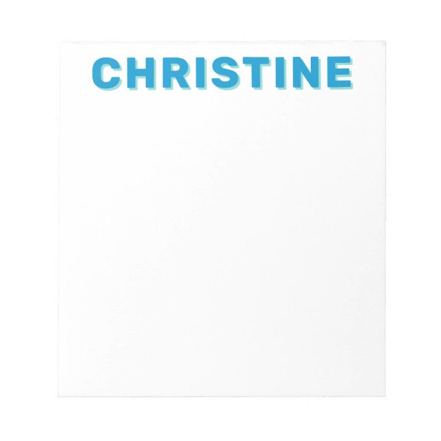 Modern Cute Ocean Blue Green Kids Teacher Notepad (Front)