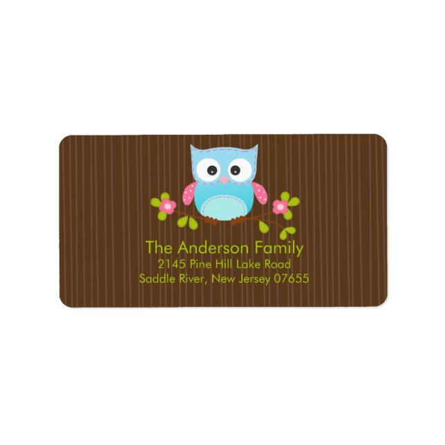Modern Cute Owl Address Label (Front)