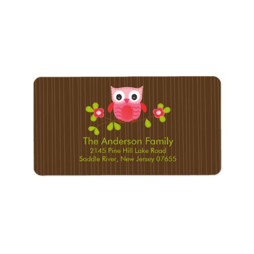 Modern Cute Owl Address Label