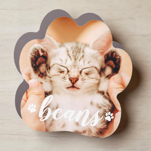 Modern Cute Paws Simple Custom Pet Photo Car Magnet