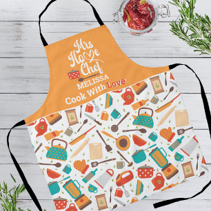 Modern Cute Peach Kitchen Tools Cooking Utensils Apron