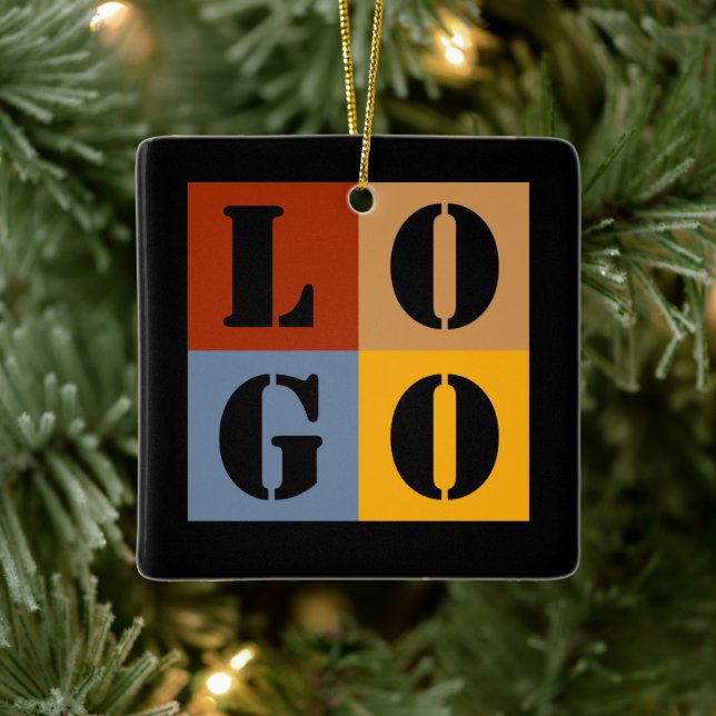 Modern Cute Personalized Gifts Black Simple Ceramic Ornament (Tree)