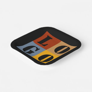 Modern Cute Personalized Gifts Black Simple Paper Plates