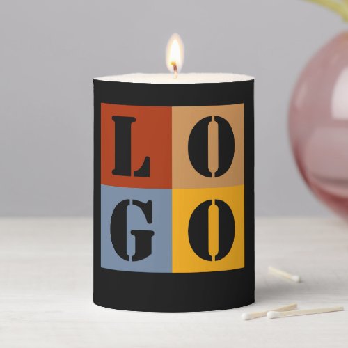 Modern Cute Personalized Gifts Black Simple Pillar Candle