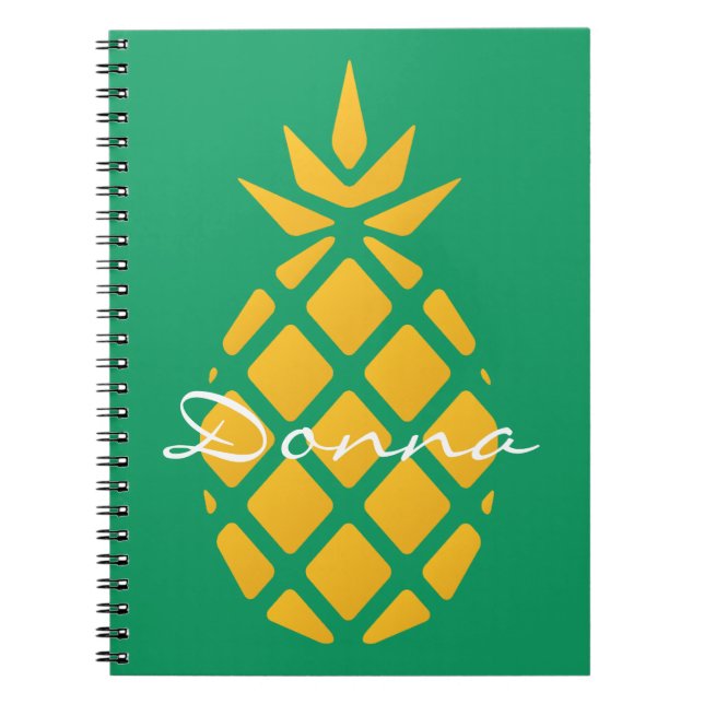 Modern Cute Pineapple Notebook (Front)