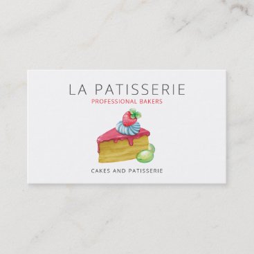 Modern Cute Pink Cheesecake Bakery Pastry Chef Bus Business Card