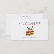 Modern Cute Pink Cheesecake Bakery Pastry Chef Business Card