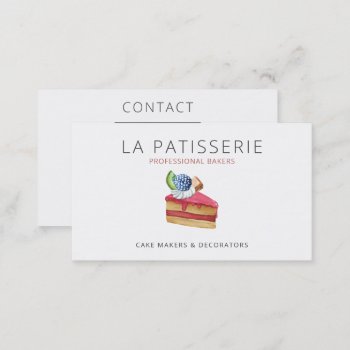 Modern Cute Pink Cheesecake Bakery Pastry Chef Business Card by MG_BusinessCards at Zazzle