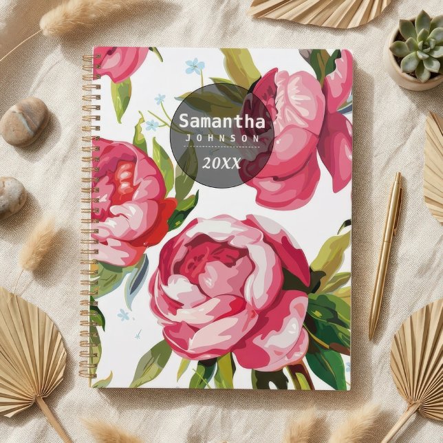 Modern Cute Pink Floral Personalized Name Planner (Creator Uploaded)
