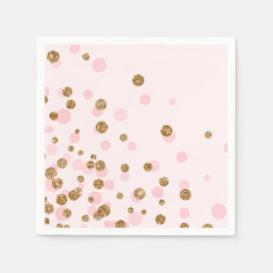 Modern Cute Pink Gold Glitter Birthday Party Napkins