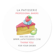 Modern Cute Pink Pastry Bakery Box Seals