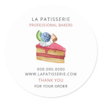 Modern Cute Pink Pastry Bakery Box Seals