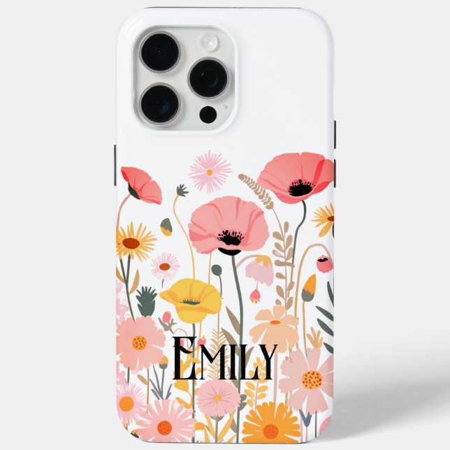 Modern cute pink spring flowers Case-Mate iPhone c Case (Back)