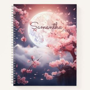 Modern Cute pink watercolor floral Personalized Notebook