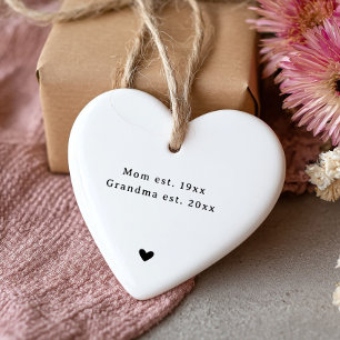 Modern Cute Pregnancy Announcement to Grandparents Ceramic Ornament