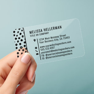 Modern Cute Professional Clear Business Cards