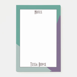 Modern Cute Purple Green Colorful Monogrammed Post-it Notes