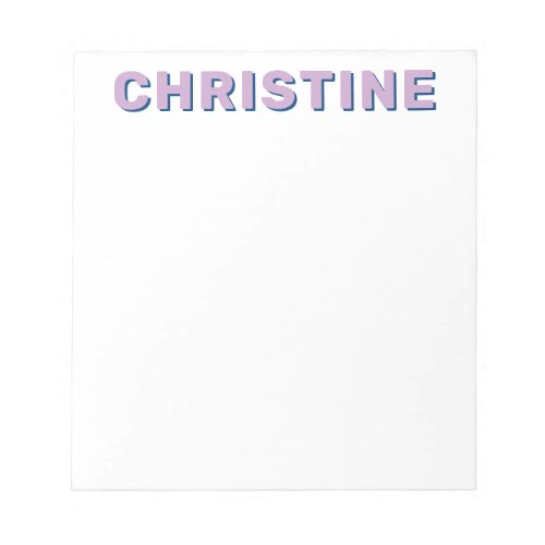 Modern Cute Purple Violet Navy Blue Kids Teacher Notepad