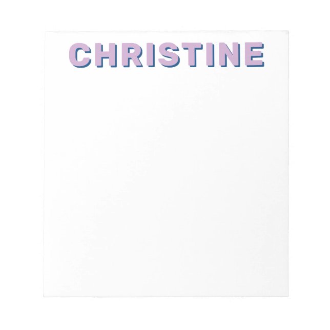 Modern Cute Purple Violet Navy Blue Kids Teacher Notepad (Front)