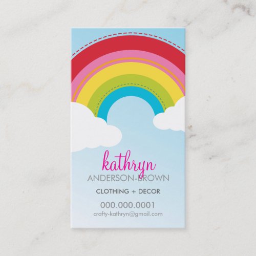 MODERN CUTE RAINBOW LOGO colorful bright bold sky Business Card