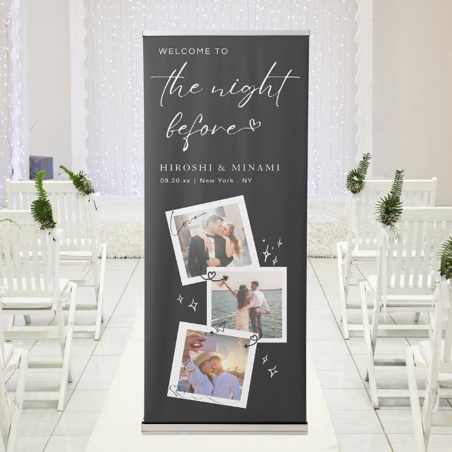 Modern Cute Rehearsal Dinner Custom Photo Retractable Banner (Creator Uploaded)