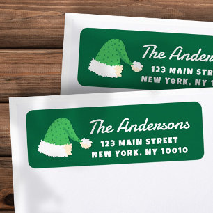 Modern Cute Santa Hats Custom Return Address Label