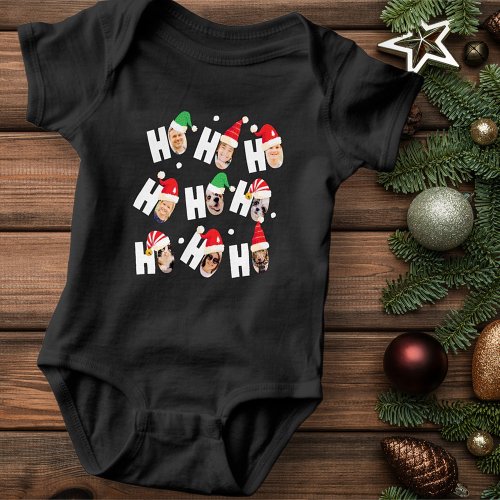 Modern Cute Santa Hats Nine Family Photos Baby Bodysuit