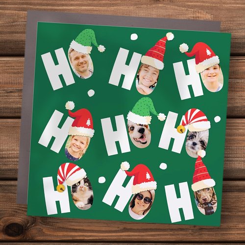 Modern Cute Santa Hats Nine Family Photos Car Magnet