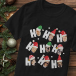 Modern Cute Santa Hats Nine Family Photos T-Shirt<br><div class="desc">This simple and modern design is composed of playful script typography.</div>