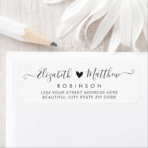 Modern Cute Script Wedding Return Address Label
