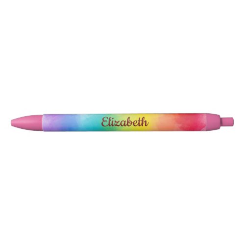 Modern Cute Simple Design Colorful Typography Name Blue Ink Pen