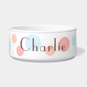 Modern Cute Simple Dots Pastel Personalized Bowl