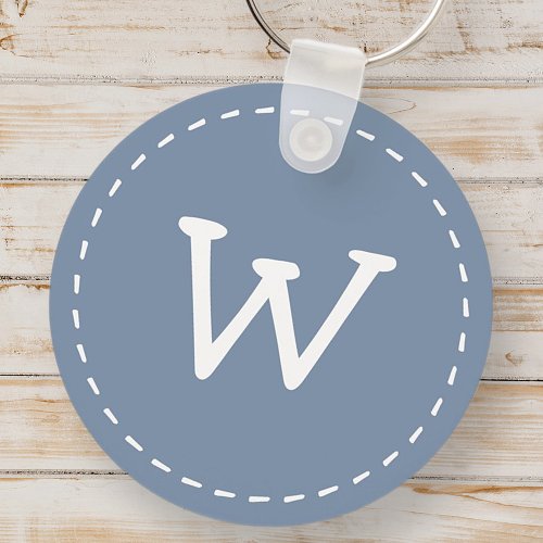 Modern Cute Simple Stitch Custom Monogram Keychain