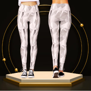 Modern Cute Sliver Gray Geometric Pattern Unique Leggings