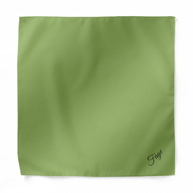 Modern cute Solid Green gradient Wave pattern Bandana (Front)