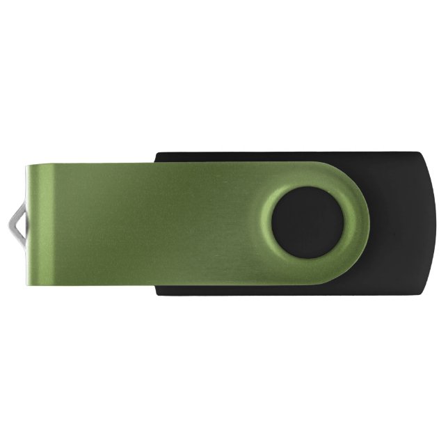 Modern cute Solid Green gradient Wave pattern Flash Drive (Back)