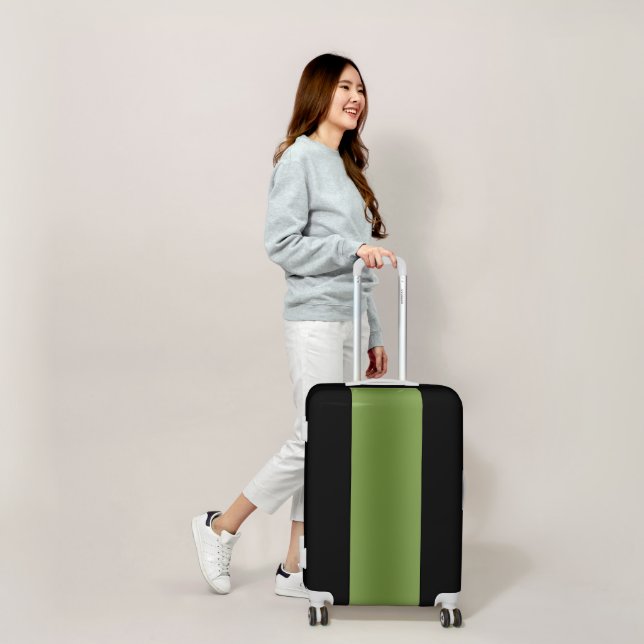 Modern cute Solid Green gradient Wave pattern Luggage (Scale)